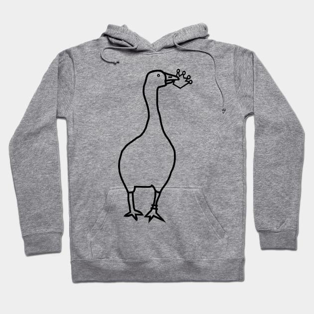 White Goose Steals Crown Outline Hoodie by ellenhenryart